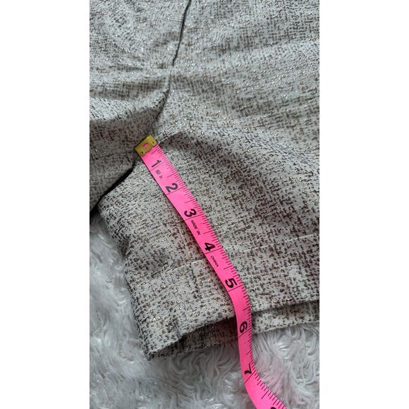 Max Mara Weekend 29" Metallic SIlver Gold Tweed Linen Lined Shorts - Picture 5 of 12